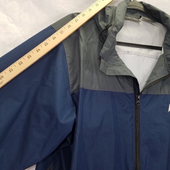 Frogg Toggs Jacket Men L Blue Gray Nylon Hooded Full Zip Rain Coat Windbreaker - Picture 15 of 16